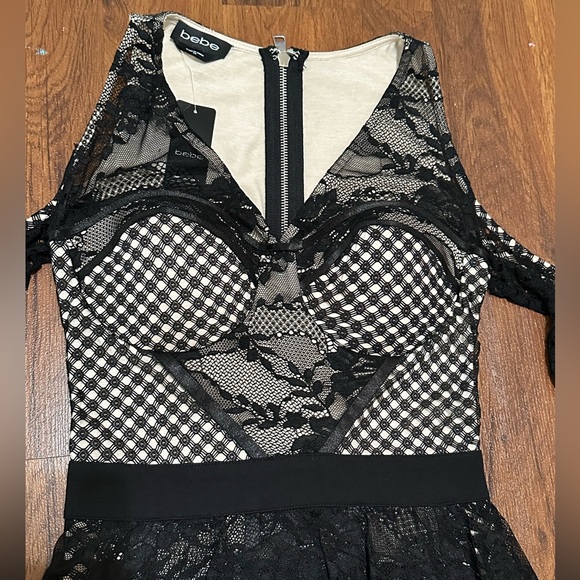 Bebe Black Lace Overlay Dress - Picture 9 of 16
